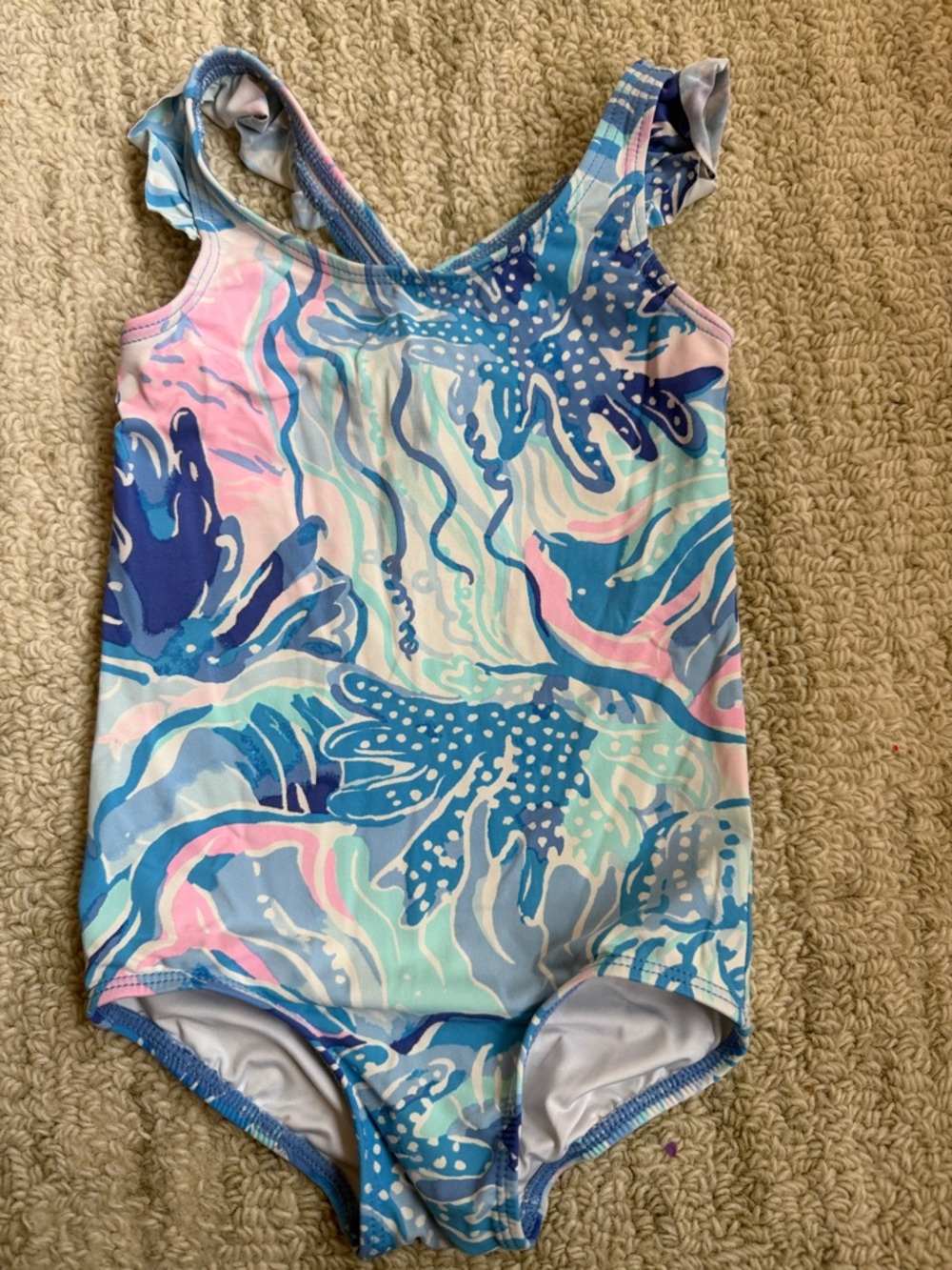 Lilly Pulitzer Girls One-Piece Swimsuit in Blue, Pink, Aqua